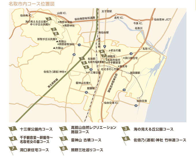 名取市ウォーキングマップ